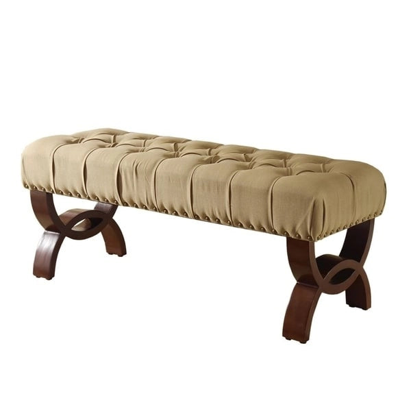 Banc capitonné avec garniture cloutée