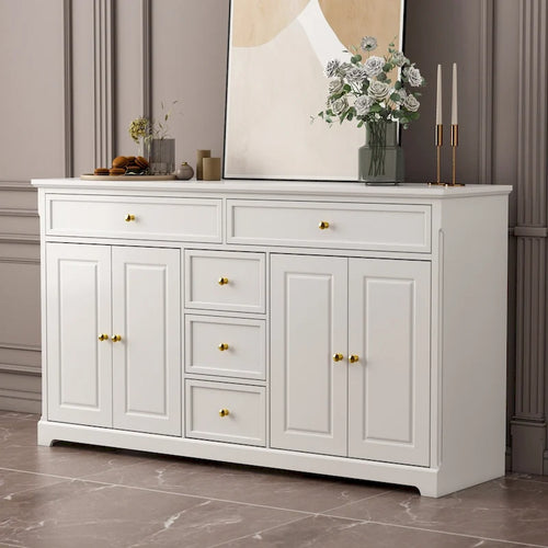 59.1Sideboard Buffet White Mid-Century Modern Contemporary Lacquered
