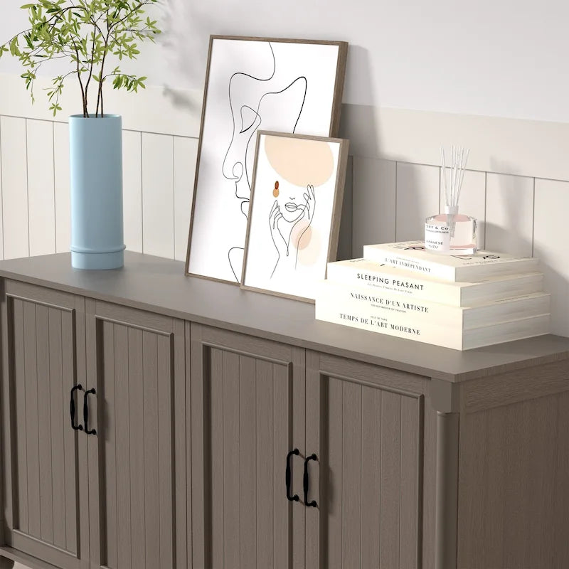 Buffet de cuisine, meuble bar à café, meuble d'appoint de rangement