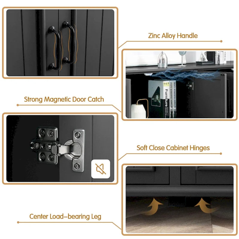 Buffet de cuisine, meuble bar à café, meuble d'appoint de rangement