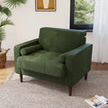 Fauteuil d'appoint moderne en velours côtelé avec accoudoirs et coussins