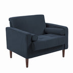 Fauteuil d'appoint moderne en velours côtelé avec accoudoirs et coussins