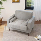 Fauteuil d'appoint moderne en velours côtelé avec accoudoirs et coussins