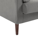 Fauteuil d'appoint moderne en velours côtelé avec accoudoirs et coussins