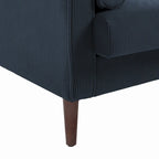 Fauteuil d'appoint moderne en velours côtelé avec accoudoirs et coussins