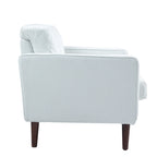 Fauteuil d'appoint moderne en velours côtelé avec accoudoirs et coussins