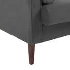 Fauteuil d'appoint moderne en velours côtelé avec accoudoirs et coussins