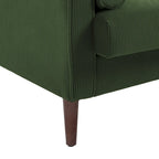 Fauteuil d'appoint moderne en velours côtelé avec accoudoirs et coussins