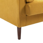 Fauteuil d'appoint moderne en velours côtelé avec accoudoirs et coussins
