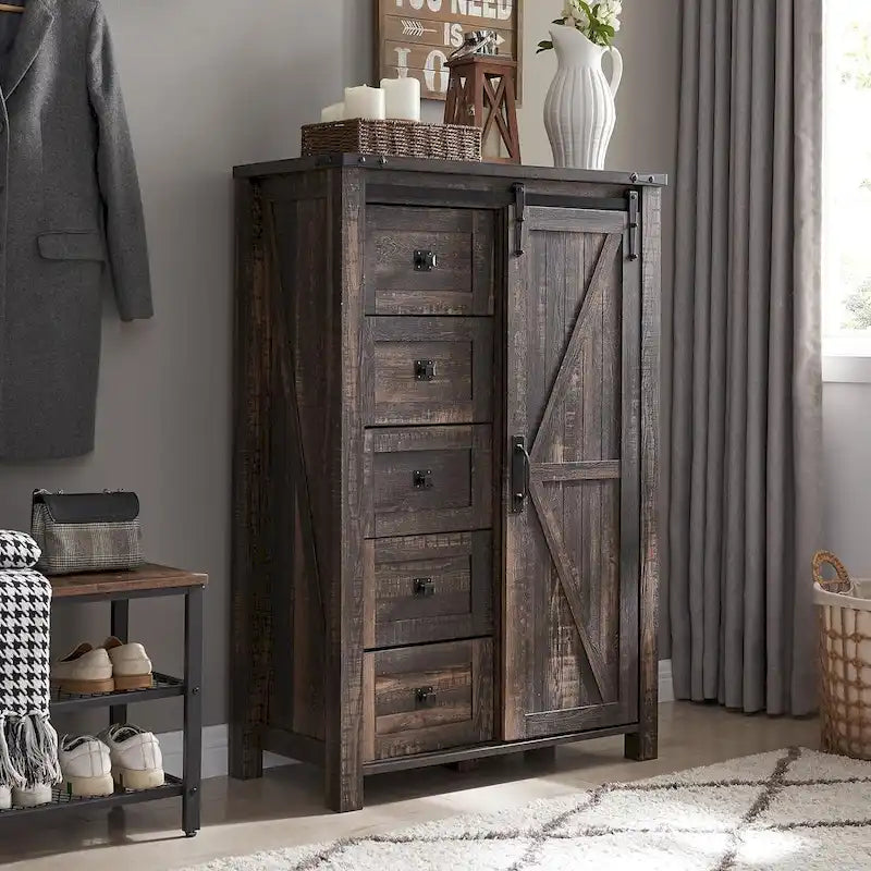 Commode de ferme à 5 tiroirs, commode, organisateur de commode