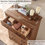 Commode de ferme à 5 tiroirs, commode en bois, commode de placard