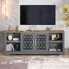 Meuble TV décoratif rustique floral de 70 po pour téléviseurs jusqu'à 80 po