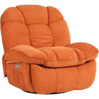 Fauteuil inclinable pivotant XINMICS, Fauteuils inclinables à bascule de massage avec fonction chauffante, ports USB, USB-C et pochette latérale