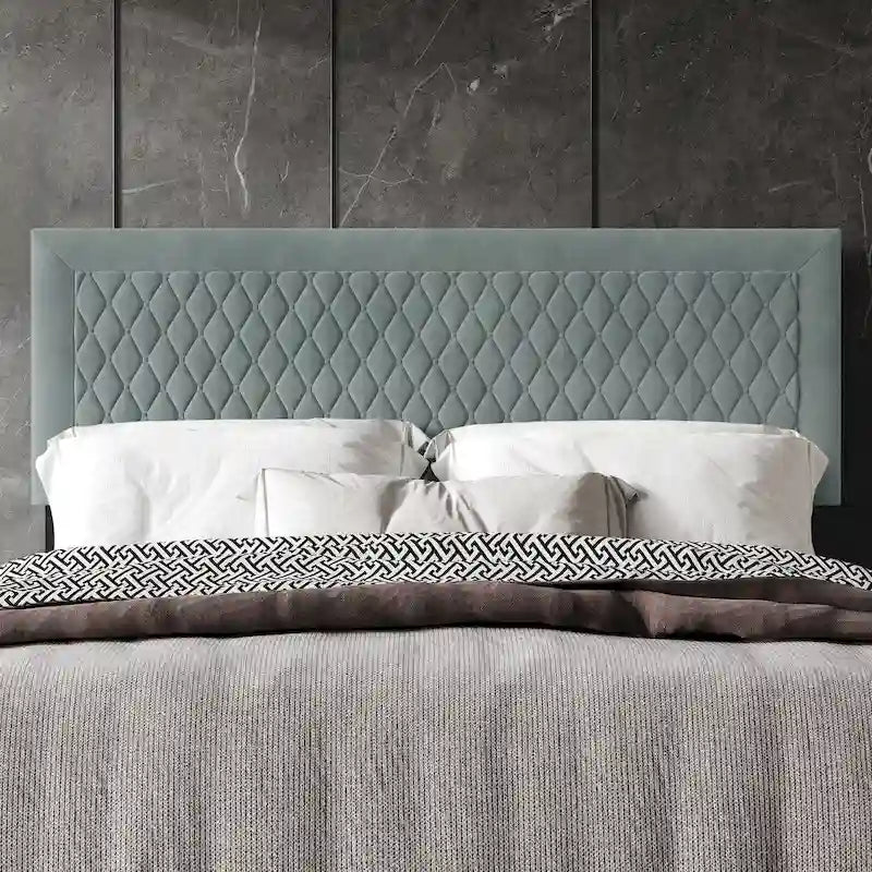 Tête de lit tapissée en velours de style transitionnel