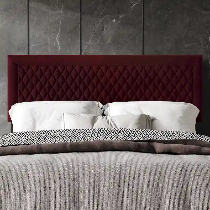 Tête de lit tapissée en velours de style transitionnel
