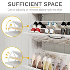 Meuble de rangement à chaussures de ferme avec 2 tiroirs basculants pour 16 paires, rangement à chaussures d'entrée avec banc à chaussures