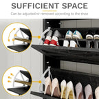 Meuble de rangement à chaussures de ferme avec 2 tiroirs basculants pour 16 paires, rangement à chaussures d'entrée avec banc à chaussures