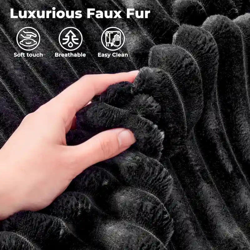 Longue méridienne double en peluche, aucun assemblage requis