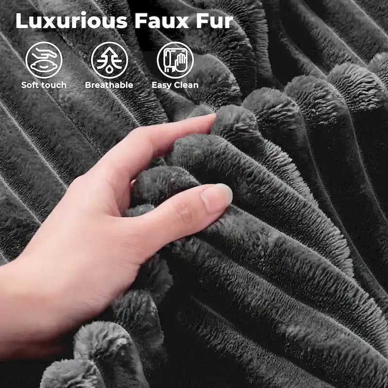 Longue méridienne double en peluche, aucun assemblage requis