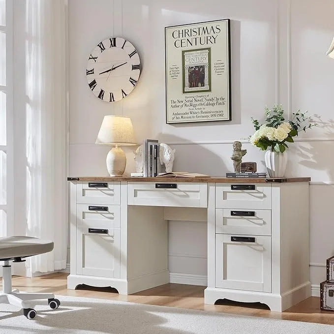 Bureau de direction de ferme de 60 po, Bureau d'ordinateur de maison en bois