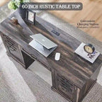 Bureau de direction de ferme de 60 po, Bureau d'ordinateur de maison en bois